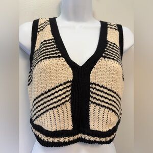 SOLD OUT Express Black and Cream Knit Top